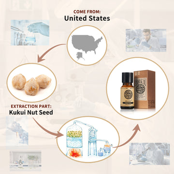 AKARZ DIY Massage Kukui Nut Oil for Improved Dry Skin - 100% Natural and Effective - Made in The United States